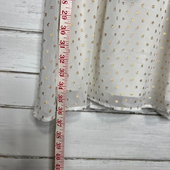 Speechless Ivory Metallic Gold Dot Mini Dress Size XXL - Picture 7 of 10